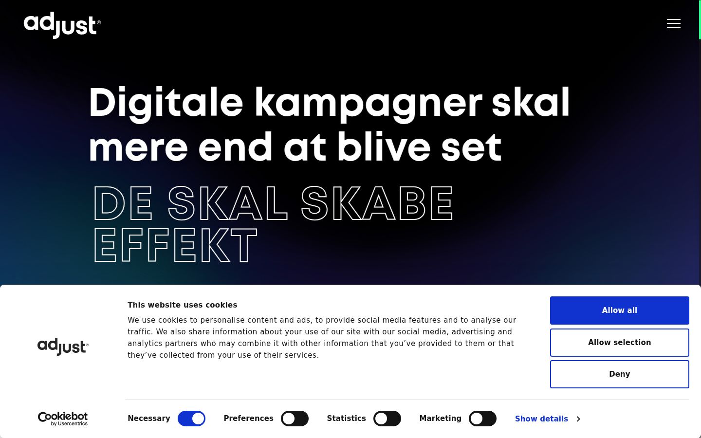 Screenshot del banner di consenso mostrato prima di qualsiasi interazione
