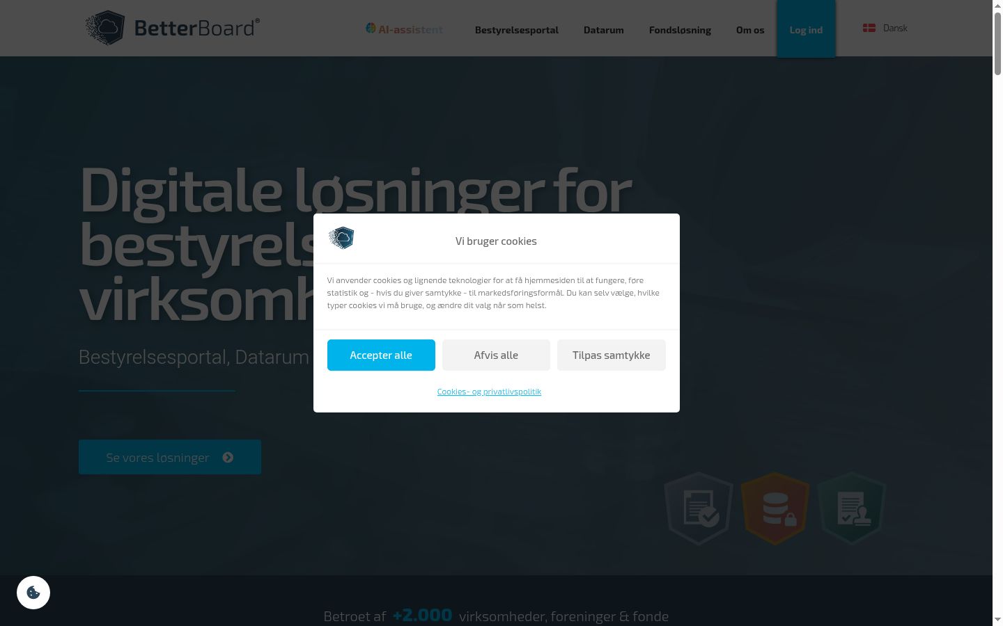 Screenshot of the consent banner shown before any interaction