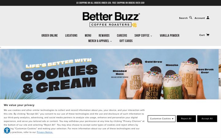 Screenshot of betterbuzzcoffee.com