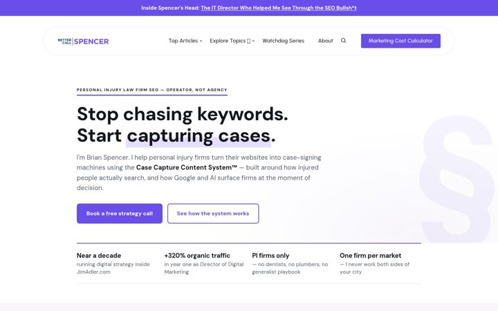 Screenshot of bettercallspencer.com
