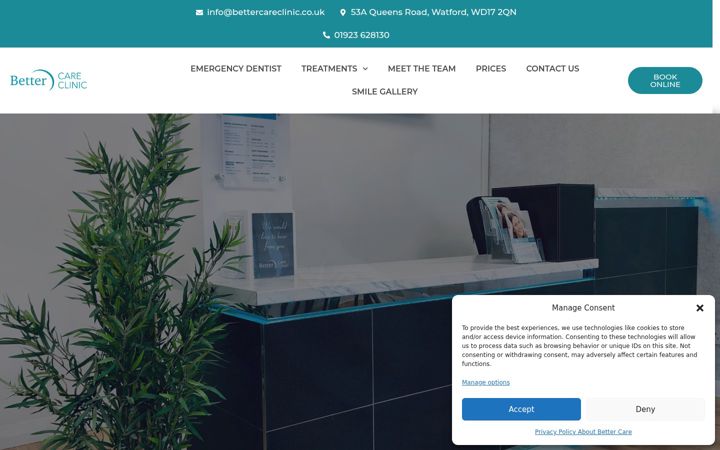 Screenshot of bettercareclinic.co.uk