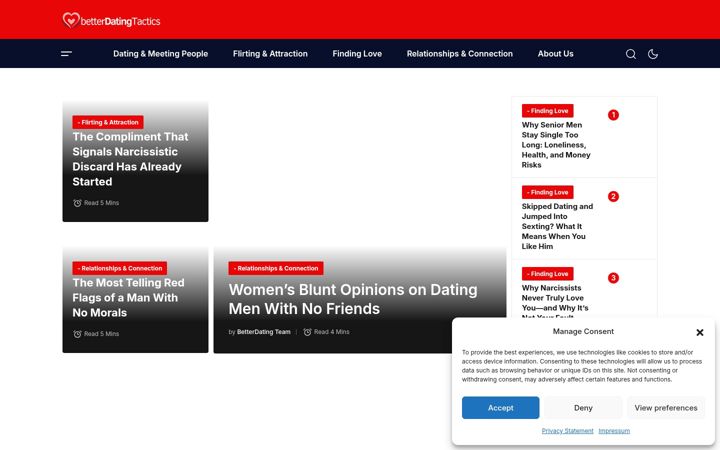 Screenshot of betterdatingtactics.com