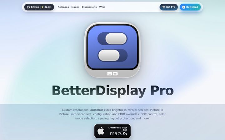 Screenshot of betterdisplay.pro