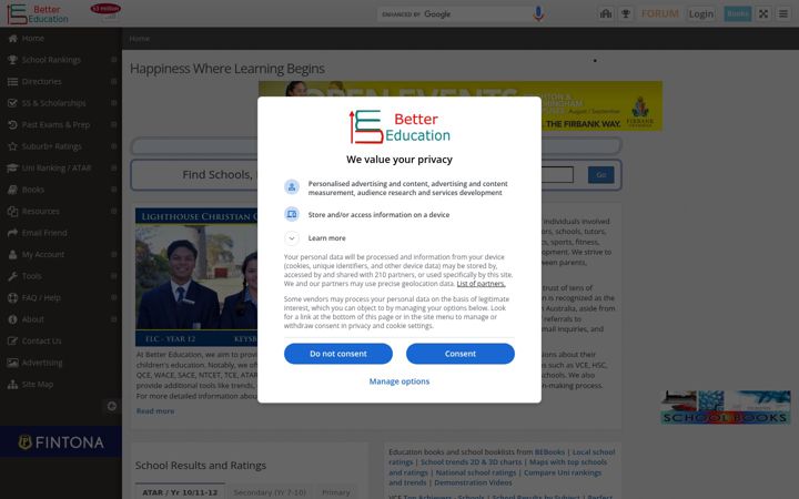 Ekraanipilt saidist bettereducation.com.au