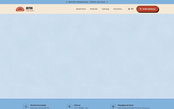 Screenshot of betterempanadas.no