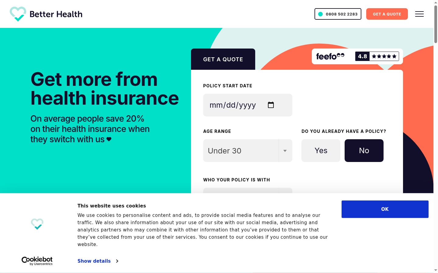 Screenshot of the consent banner shown before any interaction