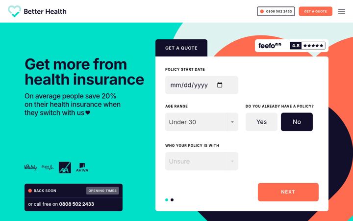 Screenshot of betterhealthadvice.co.uk