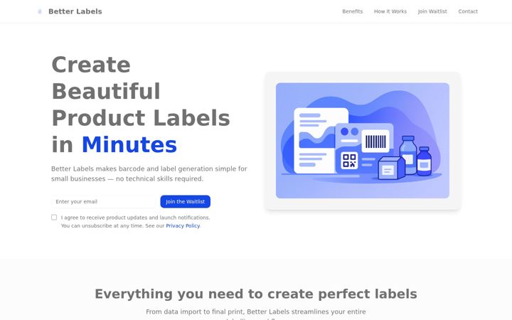 Screenshot of betterlabels.app