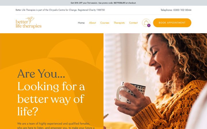Screenshot ta' betterlifetherapies.org