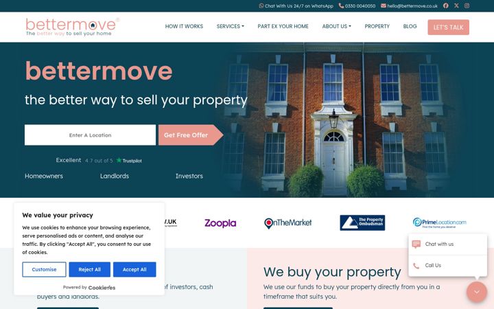 Screenshot of bettermove.co.uk