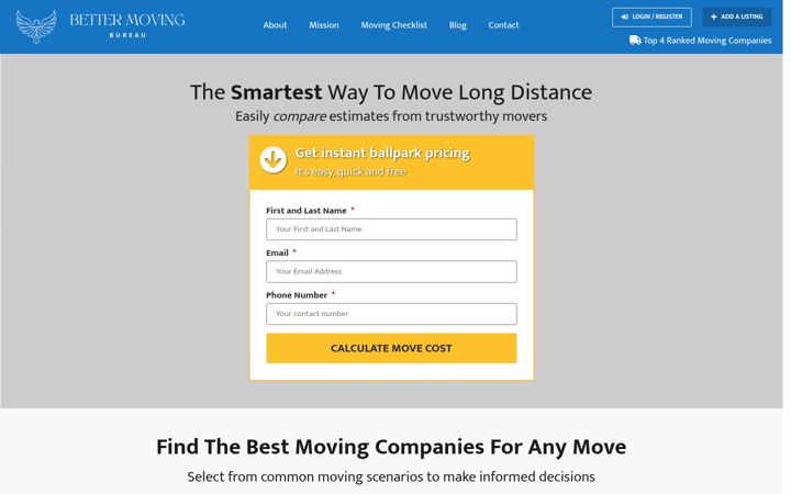 Screenshot of bettermovingbureau.com