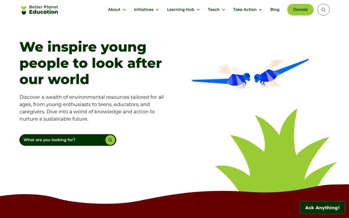Screenshot of betterplaneteducation.org.uk