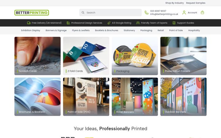 Screenshot of betterprinting.co.uk