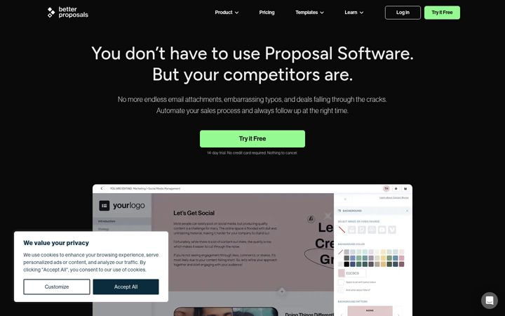 Screenshot of betterproposals.io