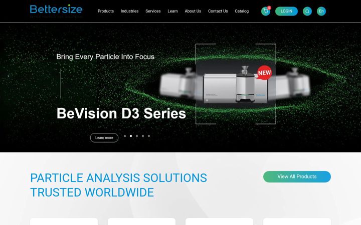 Screenshot of bettersizeinstruments.com