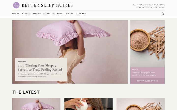 Screenshot of bettersleepguides.com