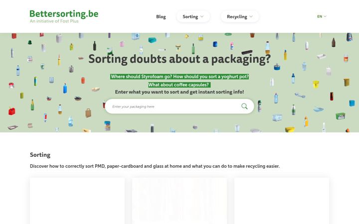 Screenshot of bettersorting.be