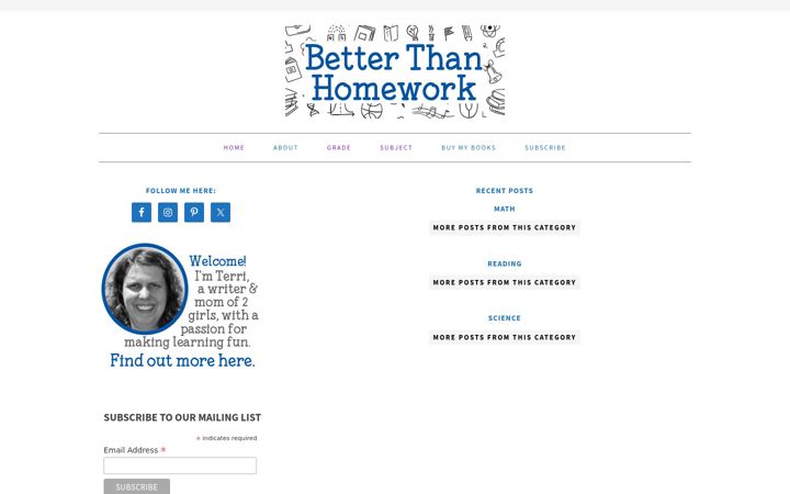 Screenshot of betterthanhomework.com