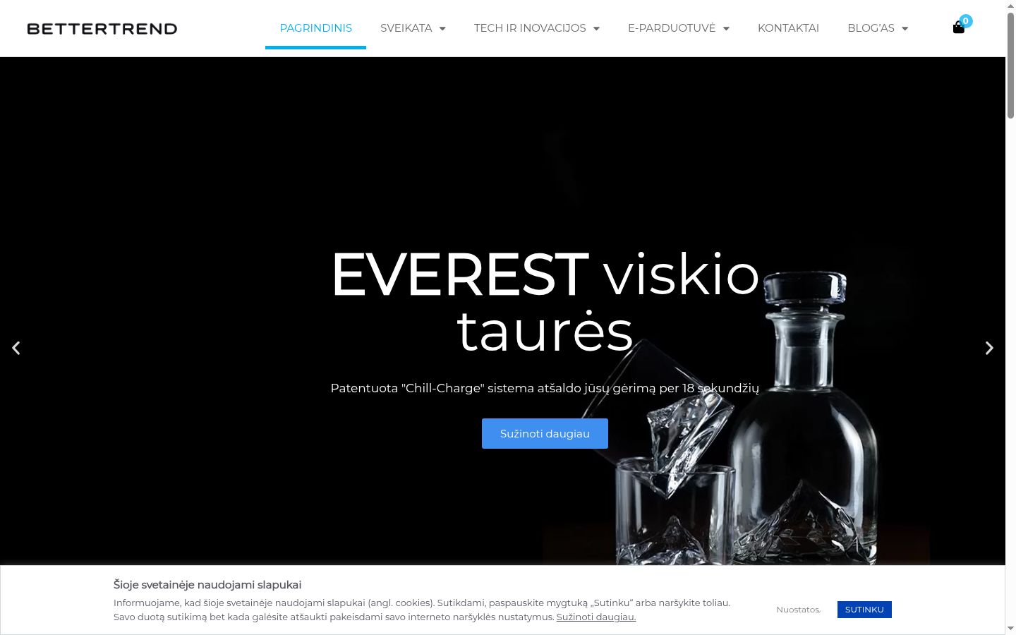Posnetek zaslona pasice za privolitev, prikazane pred kakršno koli interakcijo