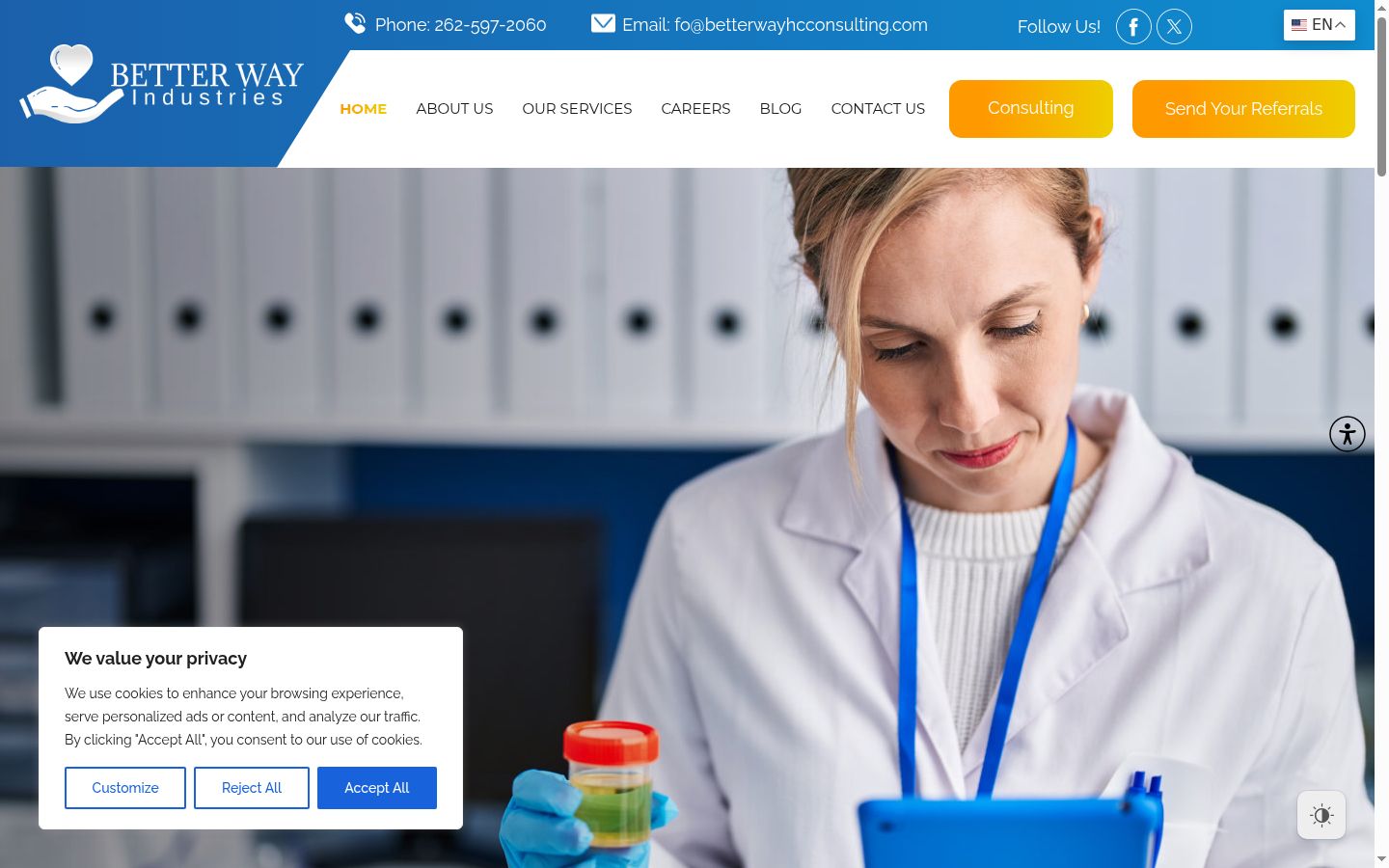 Screenshot del banner di consenso mostrato prima di qualsiasi interazione