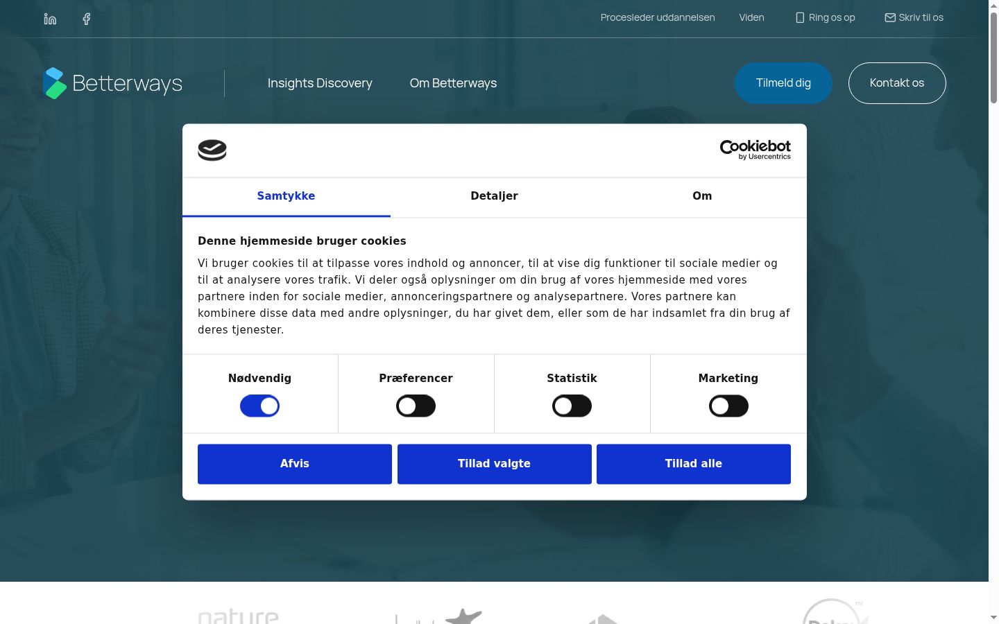 Screenshot des Einwilligungsbanners vor jeglicher Interaktion