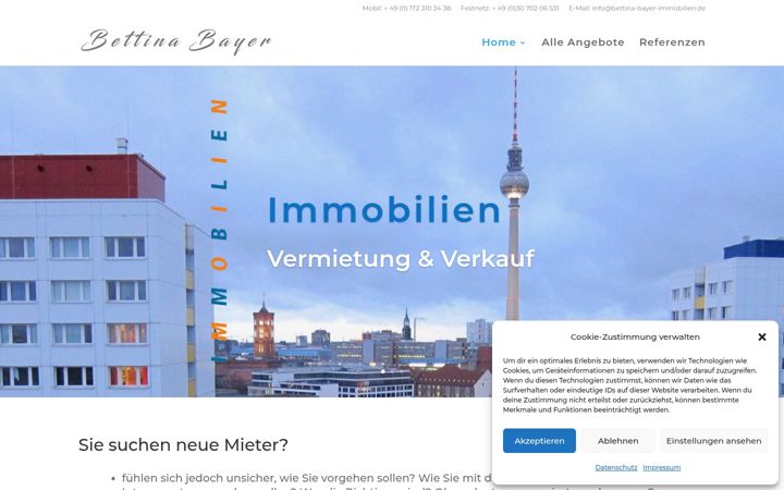 Skjermbilde av bettina-bayer-immobilien.de