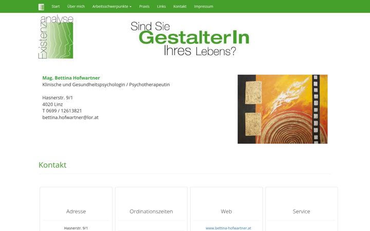 Screenshot of bettina-hofwartner.at