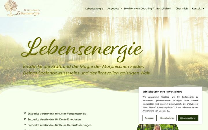 Screenshot of bettina-nobis-lebensenergie.de