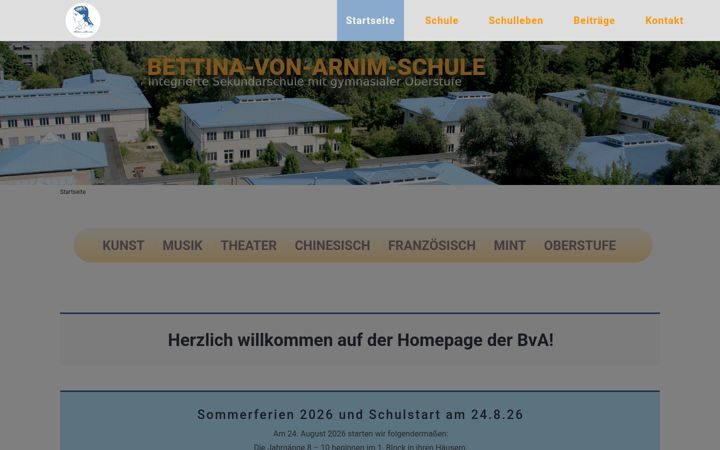 Screenshot of bettina-schule.de