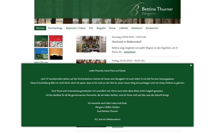 Screenshot of bettina-thurner.de