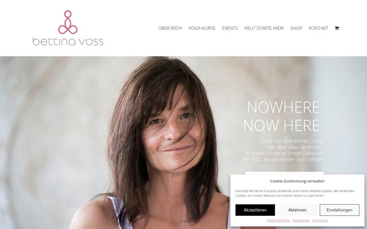 Posnetek zaslona bettina-voss.de