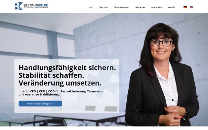 Posnetek zaslona bettinakegler.de