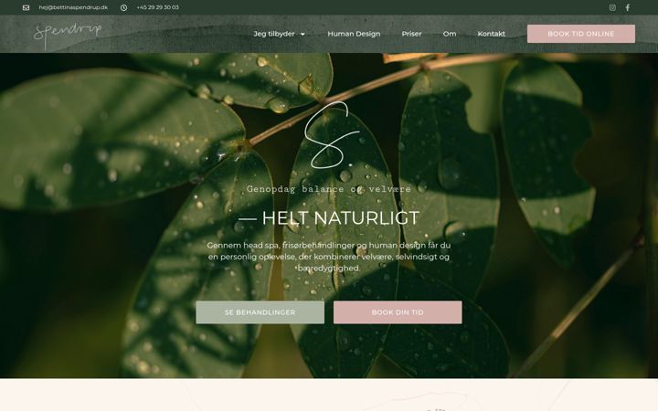 Screenshot of bettinaspendrup.dk