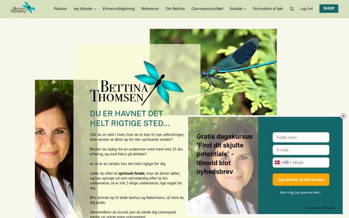 Screenshot of bettinathomsen.dk