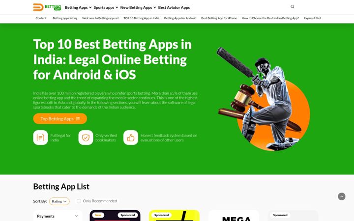 Screenshot di betting-app.net