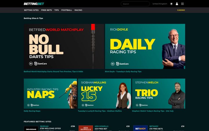 Screenshot of betting.bet