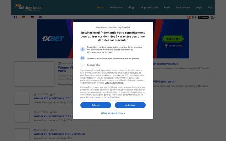 Screenshot of bettingclosed.fr