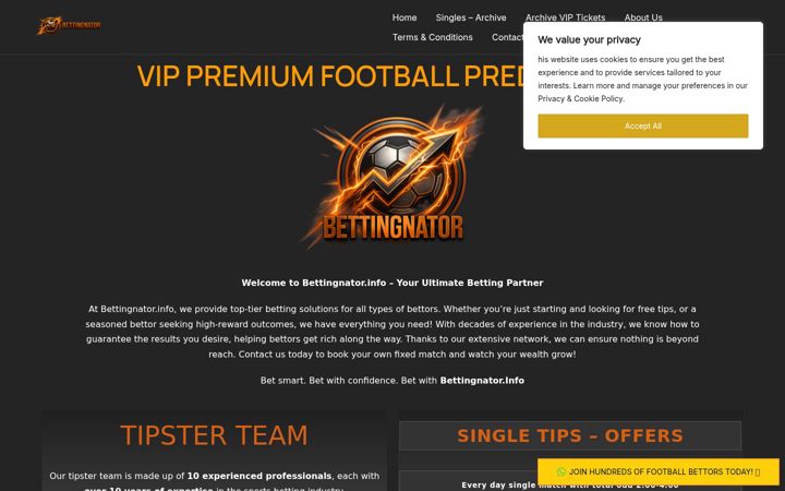 Screenshot of bettingnator.info