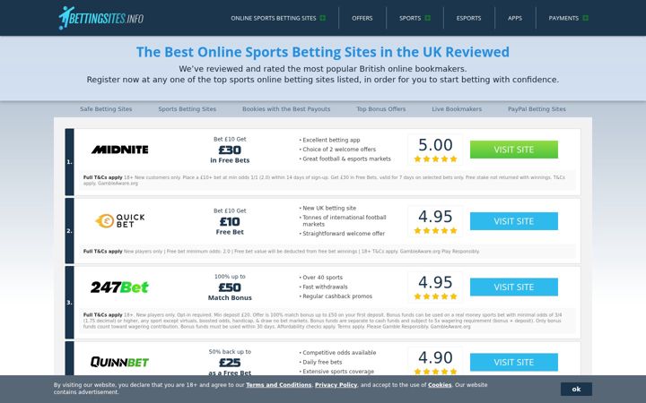 Screenshot of bettingsites.info