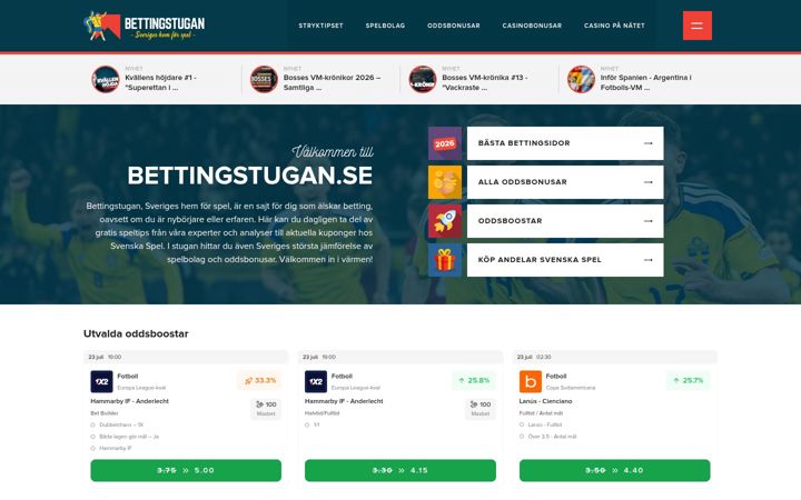 Screenshot of bettingstugan.se