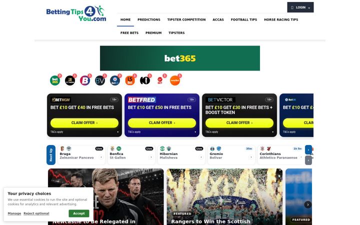 Screenshot of bettingtips4you.com