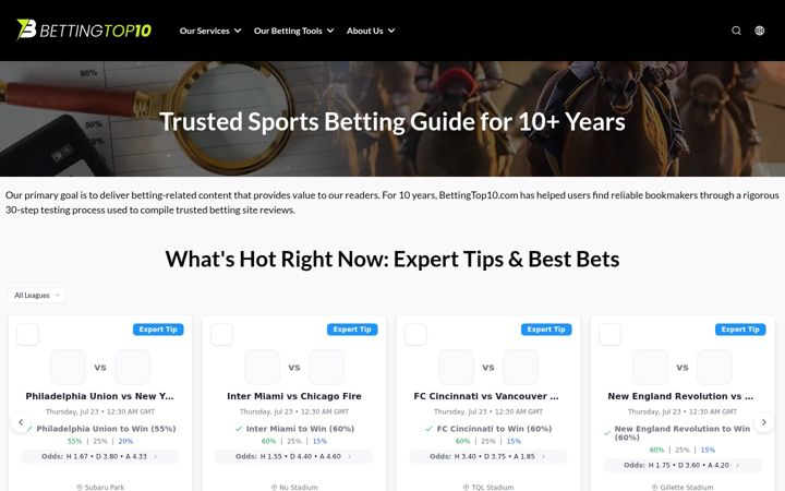 Captura de pantalla de bettingtop10.com