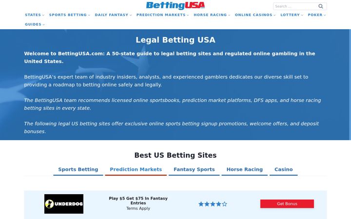 Screenshot of bettingusa.com