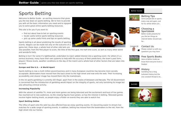 Screenshot of bettorguide.com