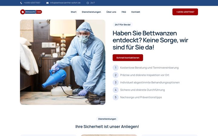 Screenshot of bettwanzenfrei-sofort.de