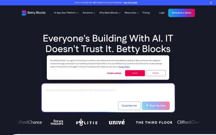 Skärmbild av bettyblocks.com
