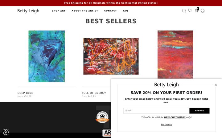 Screenshot of bettyleighstudio.com
