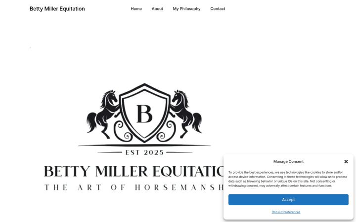 Screenshot of bettymillerequitation.com