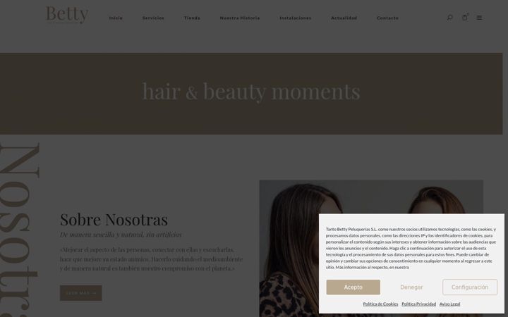 Screenshot of bettypeluquerias.com