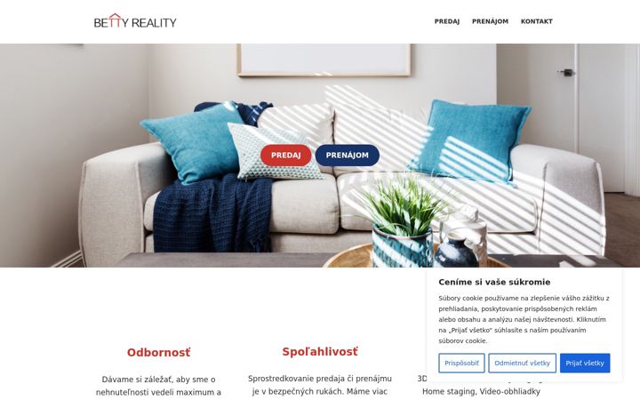 Screenshot of bettyreality.sk